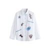 Broderie Point De Feston Blanc/Bleu