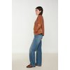 Manteau femme manche cuir