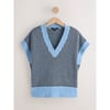 Tweed Bleu/Marron Chocolat