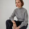Pull col roulé gris chiné