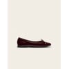 Cuir Plissé Verni Bordeaux