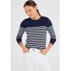 Bleu Marine Rayé