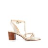 White block heel sandals