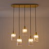 Hanglamp messing glas