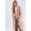 Manteau droit boutonné beige femme