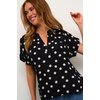 Top à pois noir et blanc