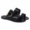 Mules plates cuir noir