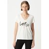 Tee shirt message femme col v