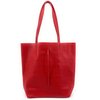 Cabas cuir rouge