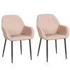 Chaise fauteuil velours rose