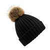 Bonnet noir pompon