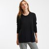 Pull cachemire col rond noir femme