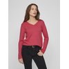 Pull col v bordeaux femme
