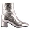 Bottines cuir argenté