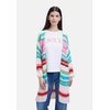 Gilet long rayé femme