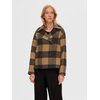 Manteau court femme carreaux laine