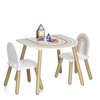 Table bois chaise blanche