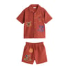 Broderie Ghecko Brun Rouille