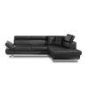 Canapé d'angle convertible simili cuir noir