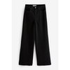 Jean noir large femme taille haute