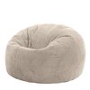 Pouf velours côtelé beige galet