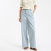 Pantalon femme couleur bleu rayé