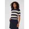 Bleu Midnight/Beige Feather Wide Stripe