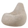 Pouf velours côtelé beige galet