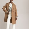 Manteau laine marron femme