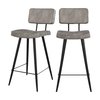 Tabouret de bar simili cuir gris