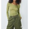 Camiseta manga larga verde mujer