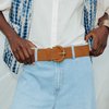 Ceinture femme large camel