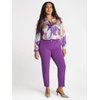 Chemisier satin violet femme
