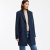 Manteau long bleu marine femme