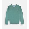 Pull vert homme col v