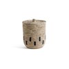 Woven basket with lid