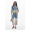 Veste en jean fleurie femme