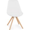 Blanc Crème Texturé Avec Pieds En Bois Clair