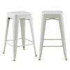 Tabouret métal blanc