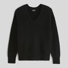 Pull col v bleu marine femme
