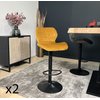 Tabouret velours jaune