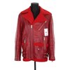 Blouson cuir femme rouge bordeaux