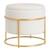 Pouf blanc et or