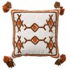 Coussin blanc pompon