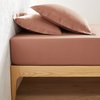 Drap housse marron en coton