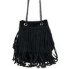 Sac franges cuir noir
