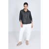 Chemise jean volant femme