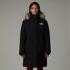 Lange zwarte parka