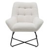 Fauteuil en bois et laine blanc Mia | Maisons du Monde