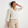 Blouse blanche col v